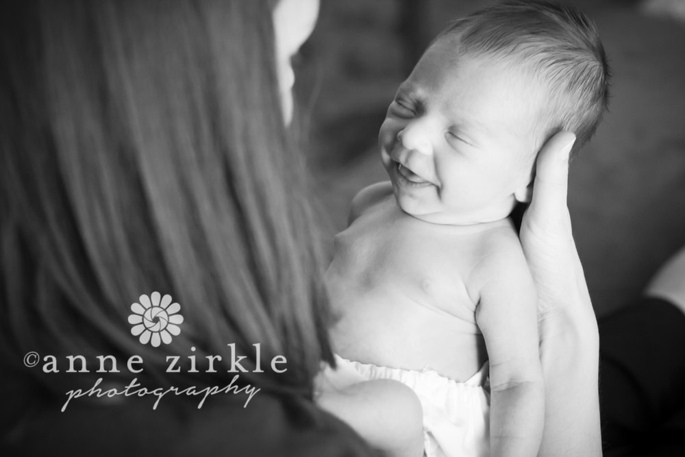 smiling newborn Mooresville and Lake Norman newborn baby photographer