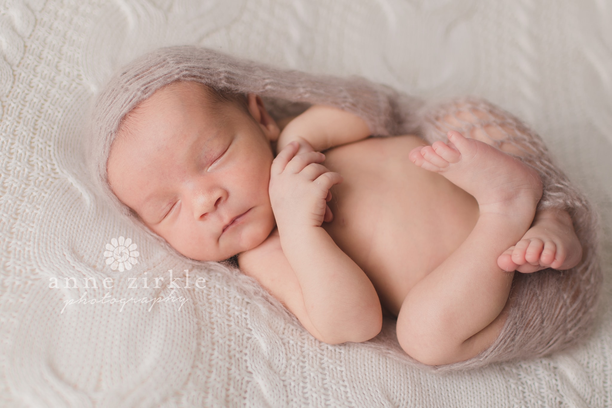 newborn baby in mohair wrap Mooresville and Lake Norman newborn baby photographer