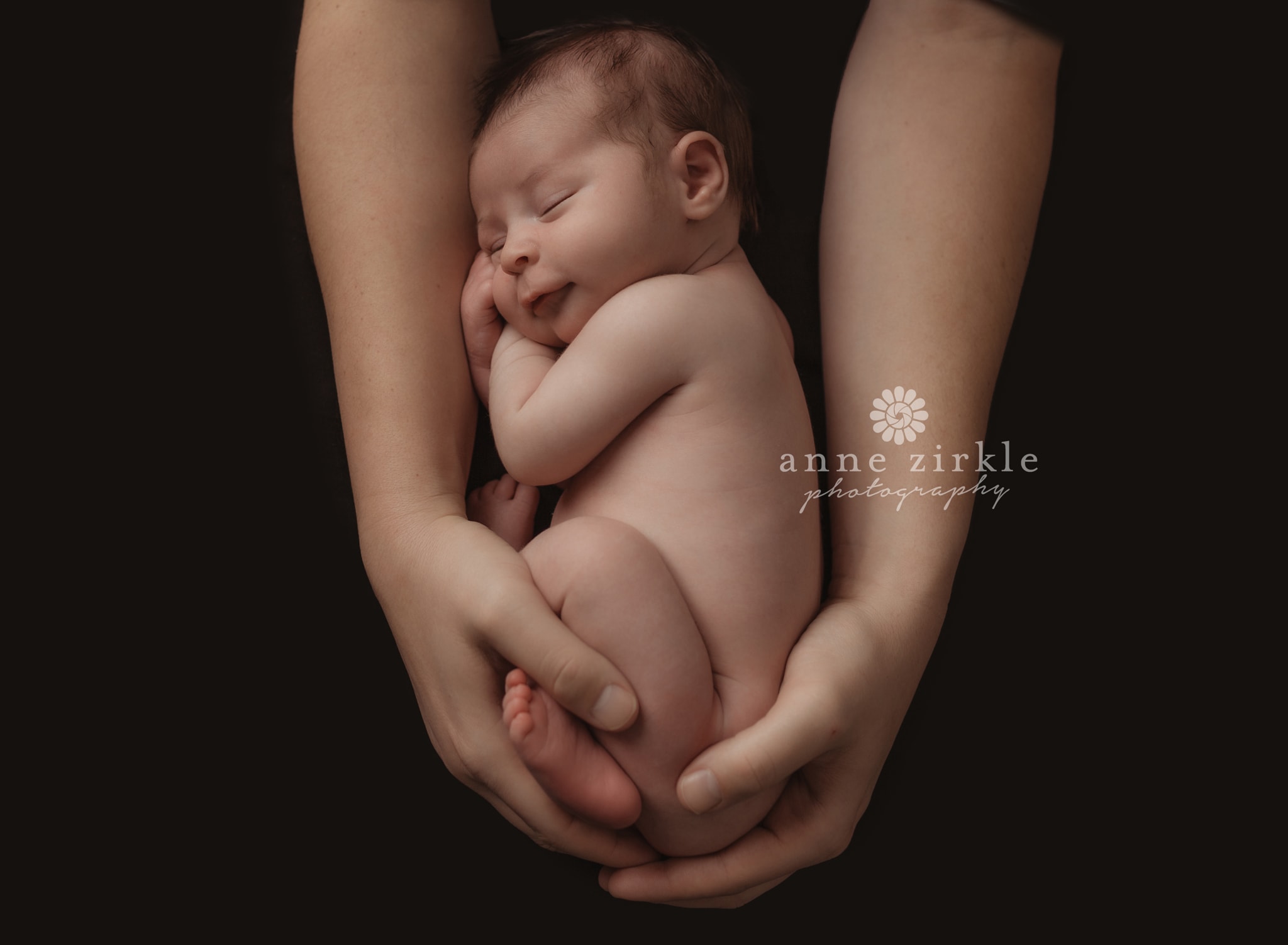 newborn boy suspended in dads arms Mooresville and Lake Norman newborn baby photographer