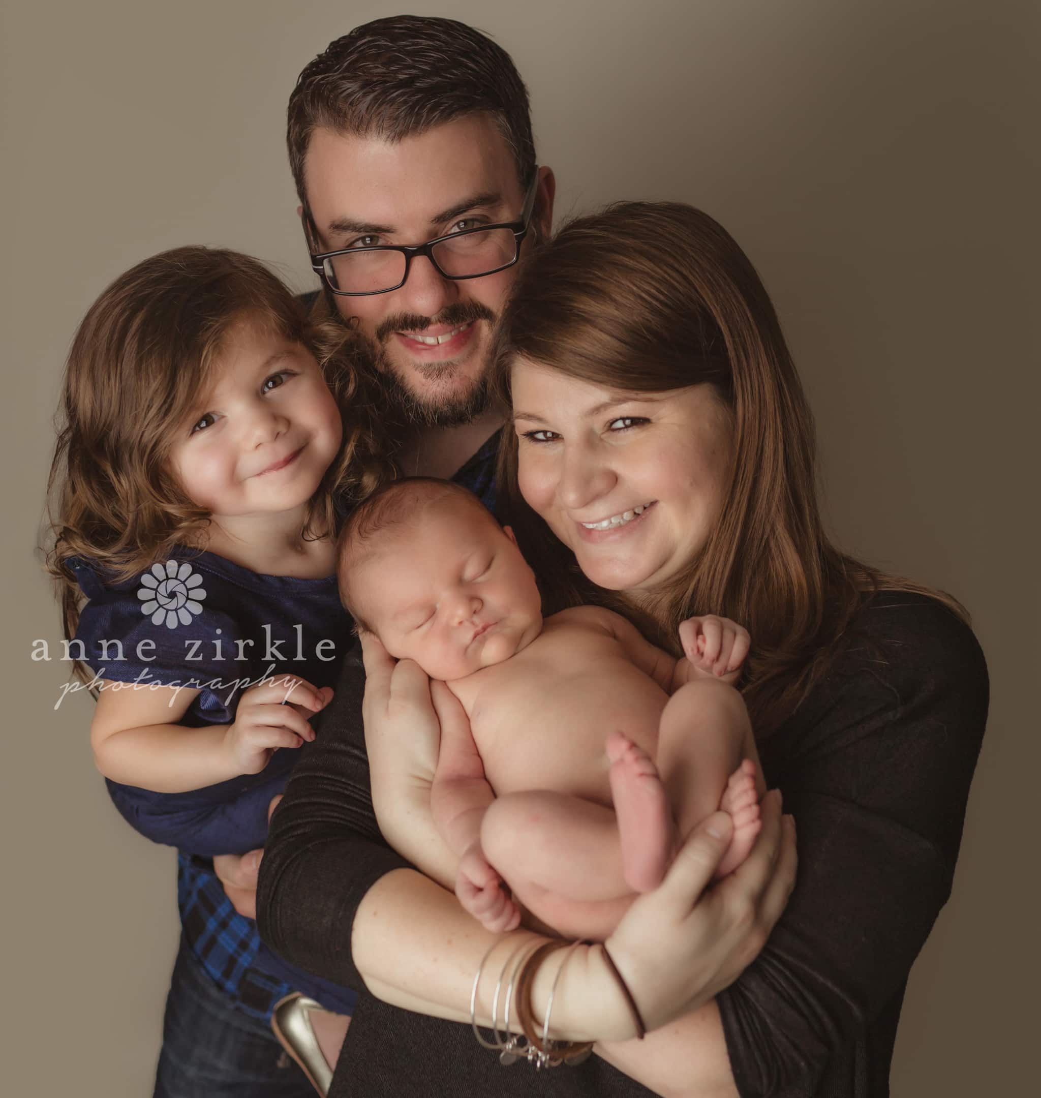 newborn with family studio Mooresville and Lake Norman newborn baby photographer